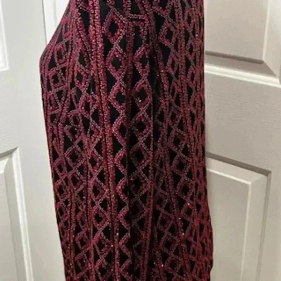 Vintage ONYX Nite Red Geometric Glitter Jacket Women’s Sz XL - Picture 11 of 12